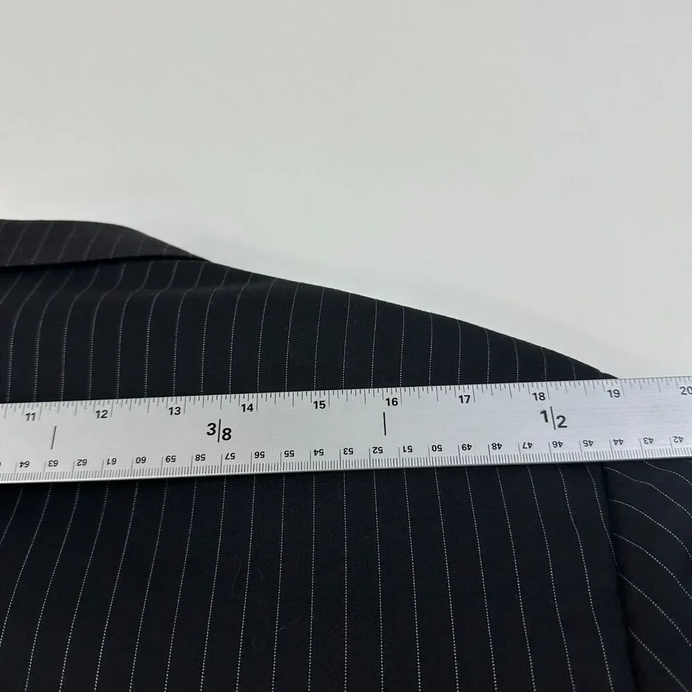 Daniel Cremieux Blazer Loro Piana Super 120s 42R Black Pinstripe Wool Men Jacket